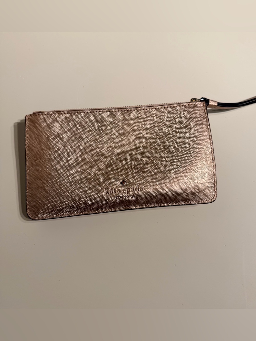 kate spade metallic rose clutch wristlet